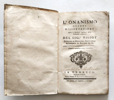 Libro L'Onanismo Del Sig.r Tissot 1774 Stampa Venezia Settecentina Book Rare