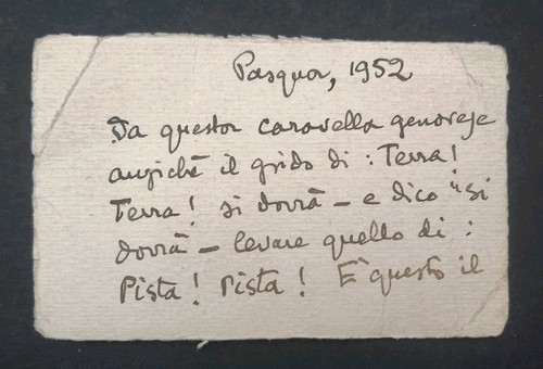 Biglietto autografo