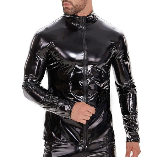 7xl uomo wetlook pvc - s-7xl, giacca