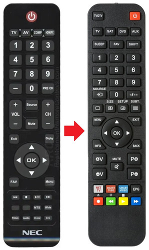 Telecomando adatto per - , nec
