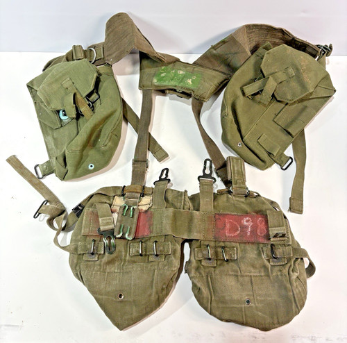 Webbing pouches vintage canvas - vintage,