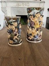 Coppia Di Vasi In Ceramica Di