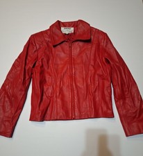 Giacca grande pelle rossa