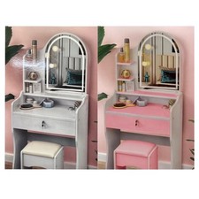 Toilette Postazione Trucco Con Sgabello Moderno Specchio Con Luce Led Touch 2 Co