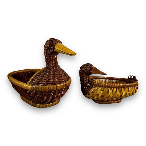 Cesto fioriera anatra rattan