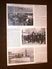 Monaco nel 1908 Esposizione dei canotti automobili Principe Luigi Fiat Gallinari