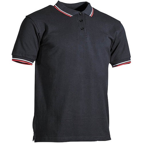 Polo nera righe - rosse, e