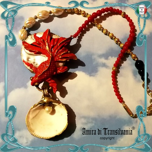 Collana perle pendaglio - collana,