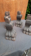 4 ZAMPE DI LEONE vecchi Scolpite Legno massello intaglio mobile antico cassapanc