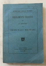 Antico Libro Militaria Regolamento Tribunali Militari 1872