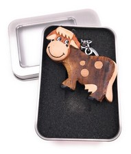 Portachiavi Legno Mucca Bovini