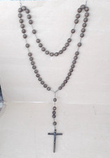 Antico Grande Rosario Da Parete In Legno