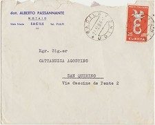 SACILE - NOTAIO PASSANANTE (PORDENONE) 25 LIRE EUROPA 1958