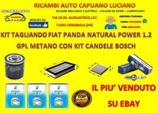 KIT TAGLIANDO + 4 CANDELE PANDA NAT.POWER 1.2 GPL METANO SELENIA GAS + 3 FILTRI 
