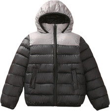 Piumino Invernale Bambino Con Cappuccio Cappotto Spessa Tinta Unita Giubbotto Im