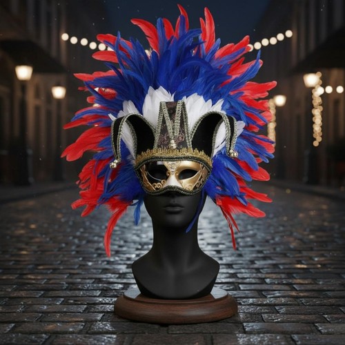 Maschera veneziana con piume - maschera,