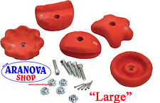 Set appigli  per arrampicata  giochi per bambini tipo "large" rossi