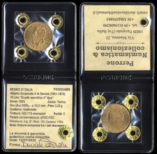 #05689] REGNO ITALIA VITTORIO EMANUELE II  10 LIRE ORO 1863 TORINO  PERIZIATA