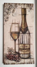 Quadro in legno Rustico Pannello taglio laser "CHAMPAGNE" 80x40x4cm