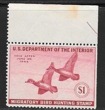 1943 USA, $1 Anatre di legno MNH/**