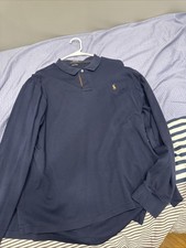 Polo Ralph Lauren Polo Uomo Blu Manica Lunga Vestibilità Classica Tg XL