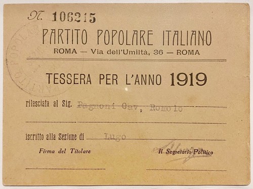 Partito popolare italiano anno - italiano,