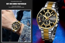 x Orologio Da Polso Curren 8475 Uomo Business Cronografo Bicolore Nero lac