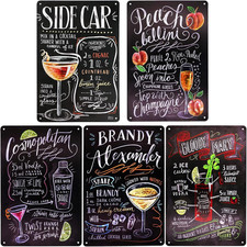 5 Pezzi Cocktail Targhe in