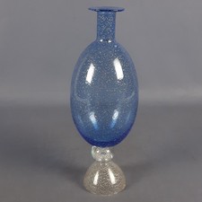 Vaso Vetro Murano Blu Con Blu