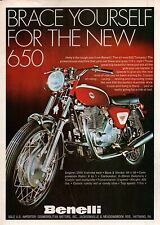 Pubblicità colore originale "Brace Yourself" moto Benelli Tornado 650 1971