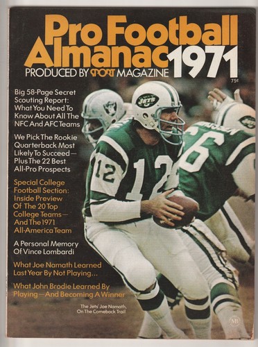 1971 pro football - football, almanac
