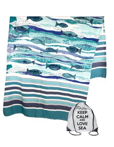 Telo mare fouta pesci blu - fouta,