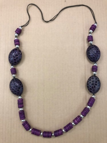Collana viola dischetti - viola, e