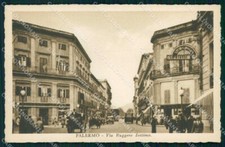 Palermo Città Via Ruggero Settimo Automobili cartolina RB9694