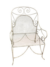 Poltrona in ferro da giardino lacca bianca Francia