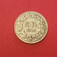 Svizzera Moneta 1/2 Franco 1943 argento silver