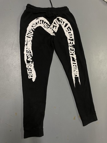 Pantaloni felpati neri logo