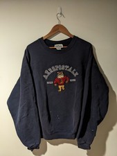 Felpa grande blu cane toro resistente costruita Aeropostale vintage anni 90