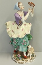 SCULTURA Contadina Pecora STATUINA CERAMICA BIANCA Ginori Capodimonte EPOCA '900