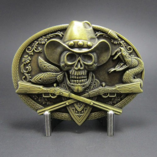 Fibbia western skull - skull,, cowboy