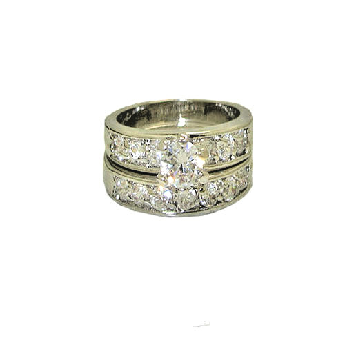 Anello zirconia oro bianco - oro, 2