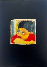 BEPPE SERAFINI  1915-1987 PICCOLO DIPINTO A OLIO SU QUOTIDIANO MAESTRO ARTE NAIF