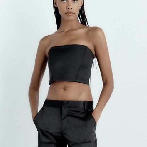 Zara corsetto raso nero - zara,