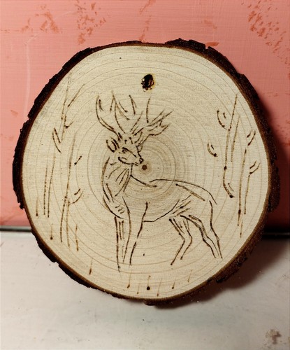 Arte fuoco legno cervo - arte, legno,