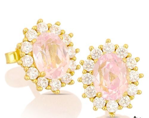 Orecchini rosa francia - rosa, oro