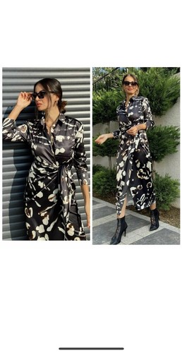 Abito camicia midi zara - camicia, nero