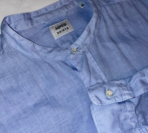 Camicia aspesi lino blu - lino,
