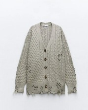 zara cardigan in maglia con