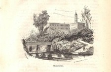 VAPRIO D'ADDA MONASTEROLO Villa Simonetta STAMPA ANTICA del 1857 Antique print
