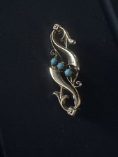 Spilla Borbonica Oro 12kt E Turchesi Antique Broche From Neapolis XIX Secle